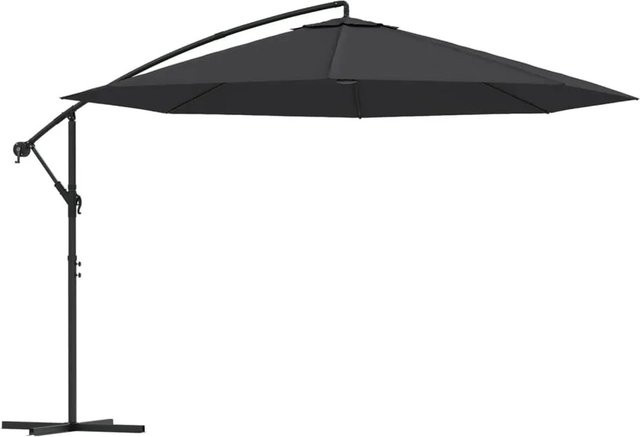 vidaXL Ampelschirm mit Aluminium-Mast in Schwarz, Höhe: 350 cm - Bild 1