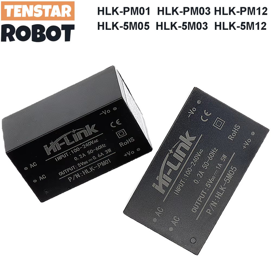 TENSTAR ROBOT Mini-Stromversorgungsmodul HLK-PM01 HLK-PM03 HLK-PM12 AC-DC 220 V auf 5 V/3,3 V/12 V in Schwarz für intelligente Haushaltsschalter - Bild 3