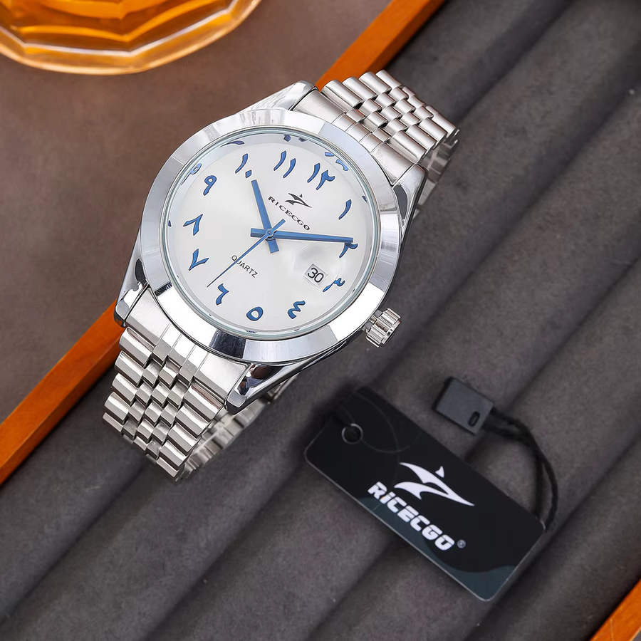 RICECGO Armbanduhr Edelstahl, Datum, Analoguhr, Herren, Grau - Bild 2