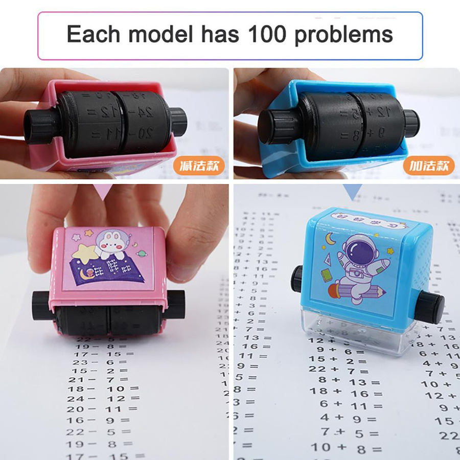Yiran Furniture Digitaler Roller Lehrstempel für Mathematik: Addieren, Subtrahieren, Multiplizieren und Dividieren für Lernübungen bis 100 - Bild 4