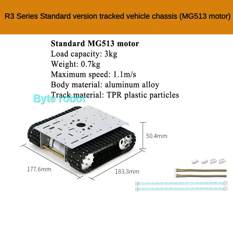 BinHex Schwerlast-Stoßdämpfer-Kettenfahrzeug-Roboter-Chassis, Smart Vehicle, mit 12V Metall-Encoder-Motor, ab 14 Jahren - Bild 4