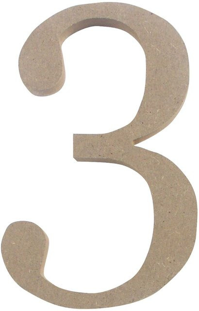 Rico Design Deko-Zahl 3 aus MDF für die Tischdekoration - Bild 1