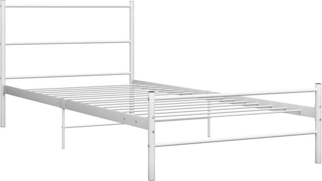 vidaXL Bettgestell aus Metall in Weiß B/T/H: 100 x 200 x 107 cm - Bild 1