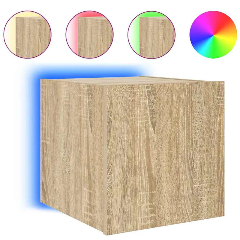 Vidaxl Wand-TV-Schränke mit LED in Sonoma-Eiche, 2er-Set, modern, B/T/H: 30,5 x 35 x 30,5 cm - Bild 1