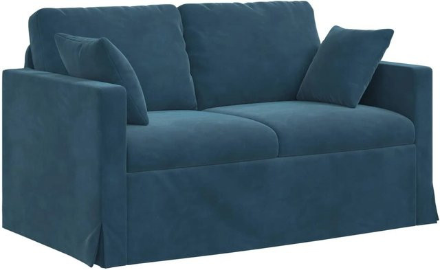vidaXL Sofa Blau aus Samt mit Metallrahmen B/T/H: 138 x 78 x 80 cm - Bild 1