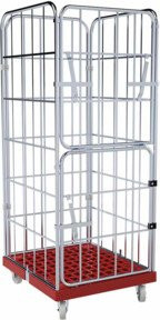 HMH rolltainer Transportwagen 1650 KU rot mit klappbarer Vorderwand, Breite: 72,4 cm, Tiefe: 81,5 cm, Höhe: 72,4 cm - Bild 1