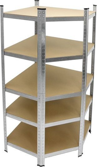 ECD Germany Eckregal Werkstattregal Silber aus Metall und MDF, H: 180 cm, B: 70 cm, T: 40 cm - Bild 1