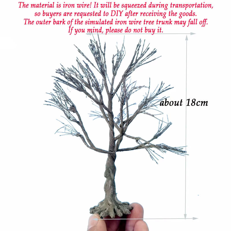 FunTrying Modell Draht Baum Stamm aus Metall in Beige für Miniatur Modellbau und Zug Layout, unregelmäßig geformt, freistehend - Bild 3