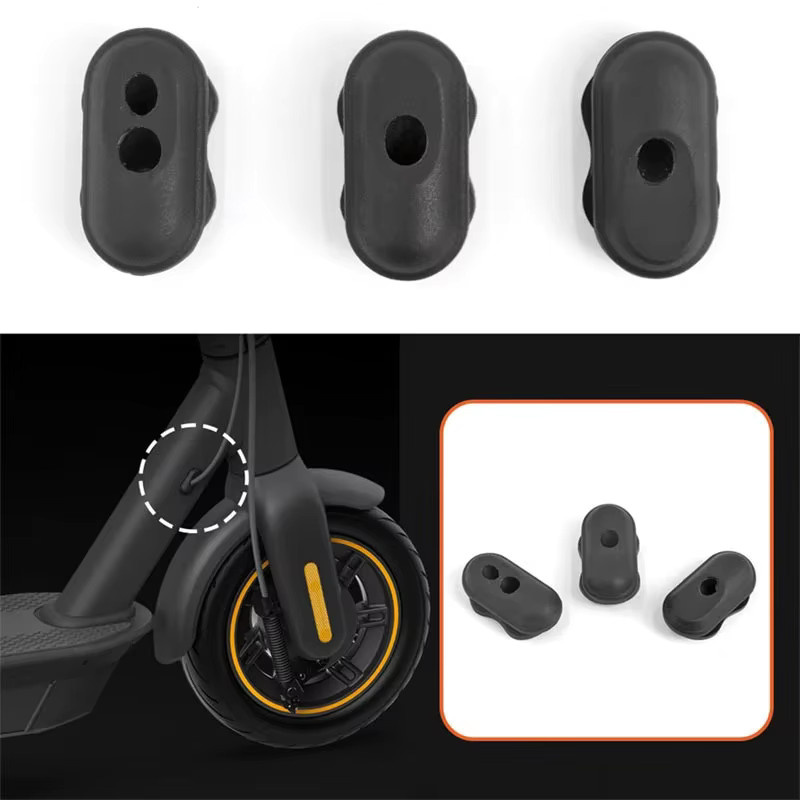 3 Stück Silikon-Kabelschnallen für Ninebot Max G30/G30D als Staubstoppen und Kabel-Organizer in Schwarz - Bild 2