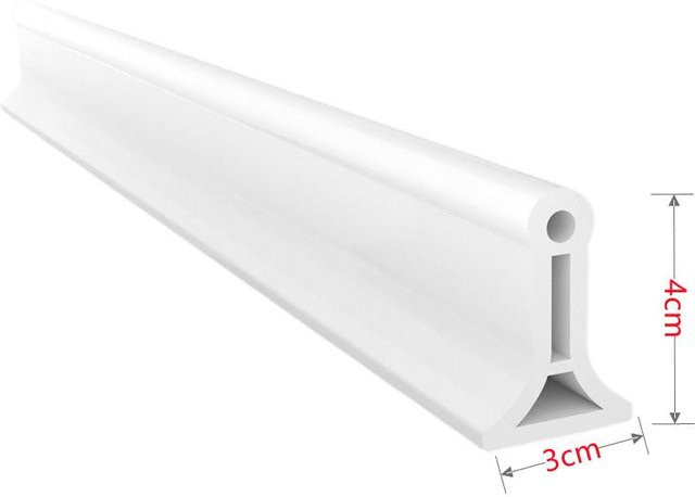 Selbstklebender Silikon-Wasserhaltestreifen als biegsame Duschwasserbarriere von Yiran Furniture in Weiß, Länge: 200 cm - Bild 1