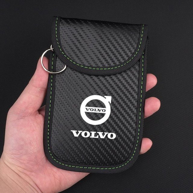 Olestar Autoschlüsselhülle Signalblocker RFID Abschirmtasche für Volvo V60 V40 XC90 XC40 S60 C30 V70 in Grau - Bild 1