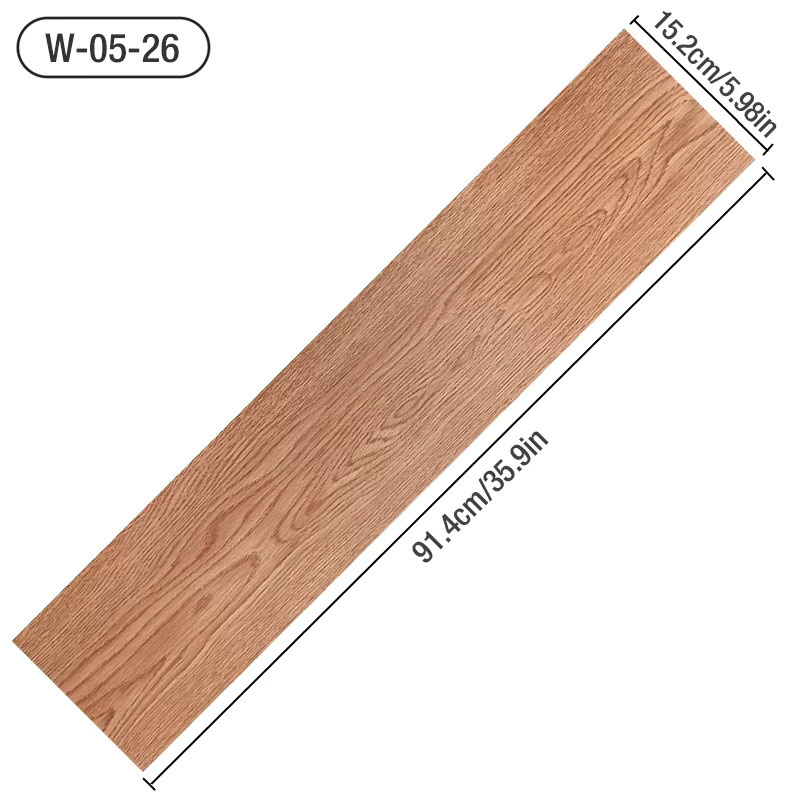 10 Stück WALLMG Bodenaufkleber in Holzmaserung braun, selbstklebende 3D PVC Wand- und Bodenfliesen, wasserdicht und verschleißfest - Bild 3