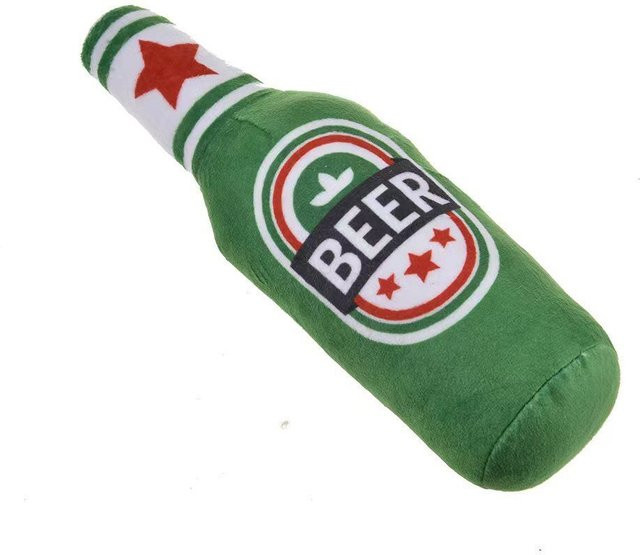 DHDH Plüschspielzeug für Hunde, Bierflaschenform, quietschend, grün - Bild 1