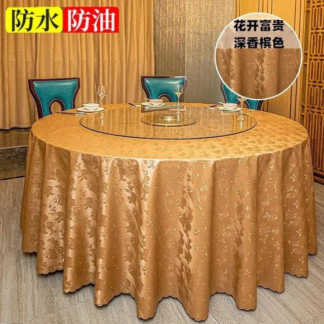 Runde Tischdecke von JMG Household Supplies mit floralem Design in Mehrfarbig und Gold, wasserabweisend und waschbar, Durchmesser: 140 cm - Bild 1