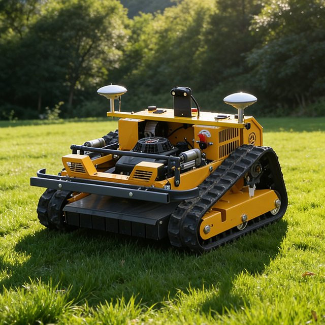 AIWEIYA Kabelloser GPS-Roboter-Rasenmäher mit Fernbedienung und Akku in Gelb - Bild 1