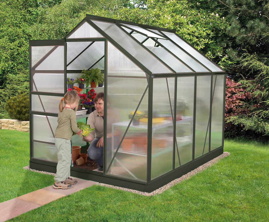 Vitavia Gewächshaus Calypso 5800 in Schwarz mit 5,8 m² und 6 mm HKP - Bild 3