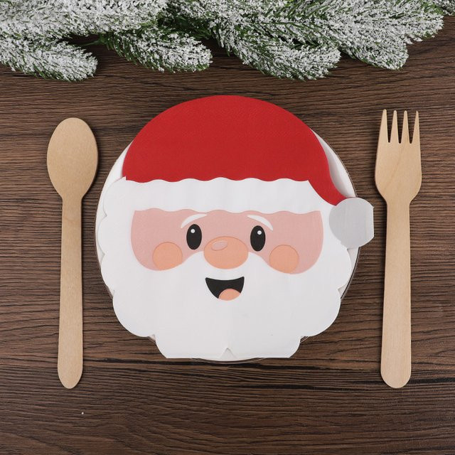 24 Stück Einweg-Papierservietten mit Weihnachtsmann-Muster in Multicolour für deine Weihnachts-Dekoration - Bild 1