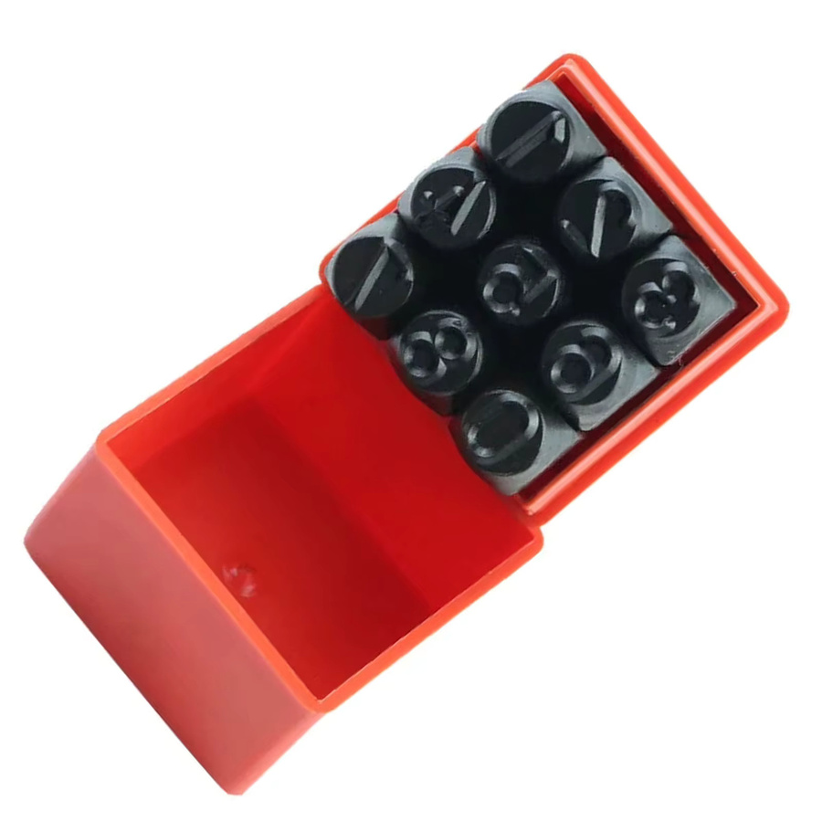 9-teiliges Metall-Nummernstempelset Digital 0 bis 8 zum Stanzen auf Metall, Kunststoff und Holz - Bild 2