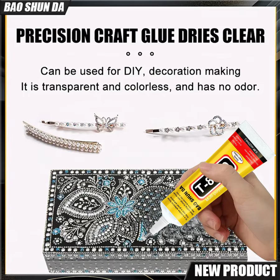 Transparenter Präzisionskleber T8000 für Schmuck, Strasssteine und Reparaturen in flüssiger Form - Bild 6