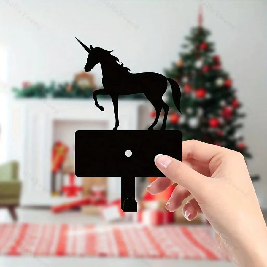 CIFBUY Einhorn-Wandhaken aus Metall in Schwarz für Küche, Bad und Eingangsbereich - Bild 4