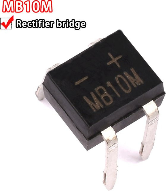 Si Tai&SH MB10M Brückengleichrichter DIP4 In-line 0,5A 1000V Schwarz 20 Stück - Bild 1
