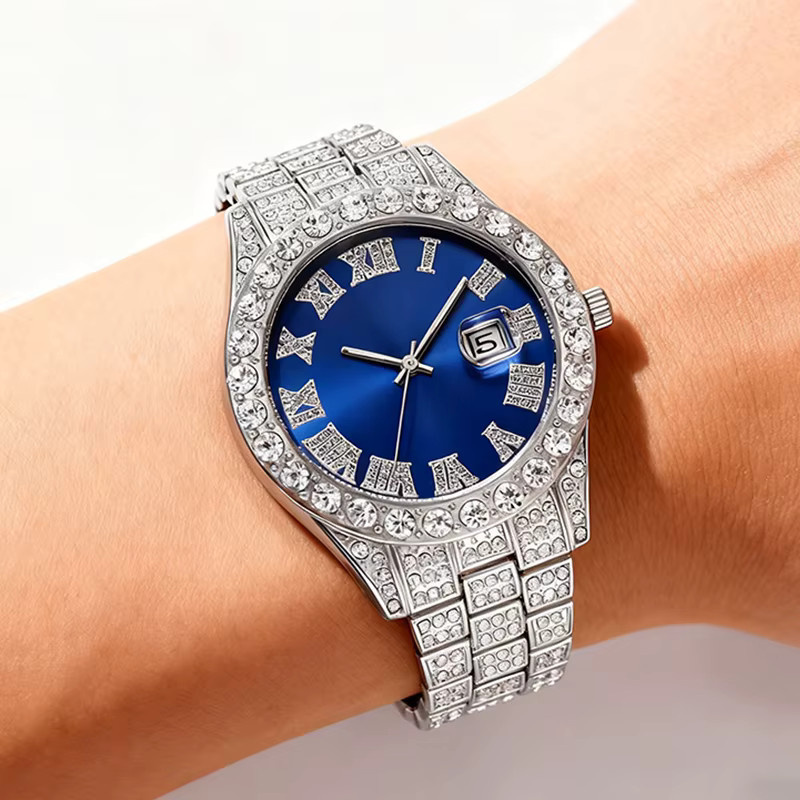 Armbanduhr Quarz, Edelstahl, Silber, Herren, Analoguhr - Bild 5
