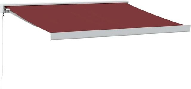 vidaXL Markise manuell Weinrot B: 350 cm, H: 250 cm - Bild 1