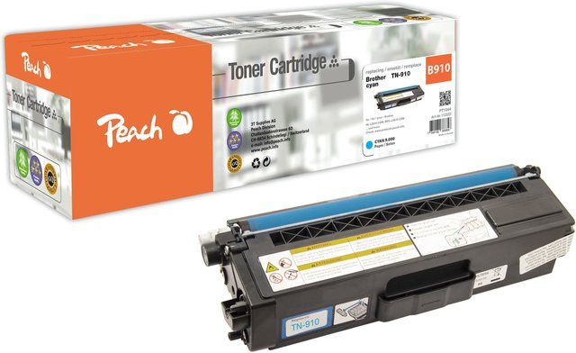 Peach B910 C Toner Cartridge Cyan, wiederaufbereitet, ersetzt Brother TN-910C für Brother MFCL 9570 CDW, HLL 9310 CDW, HLL 9310 CDWT und HLL 9310 CDWTT - Bild 1