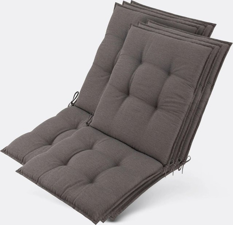 Beautissu 6er Set Sun-NL Niederlehner Auflage in Taupe, B/T/H: 105 x 50 x 8 cm