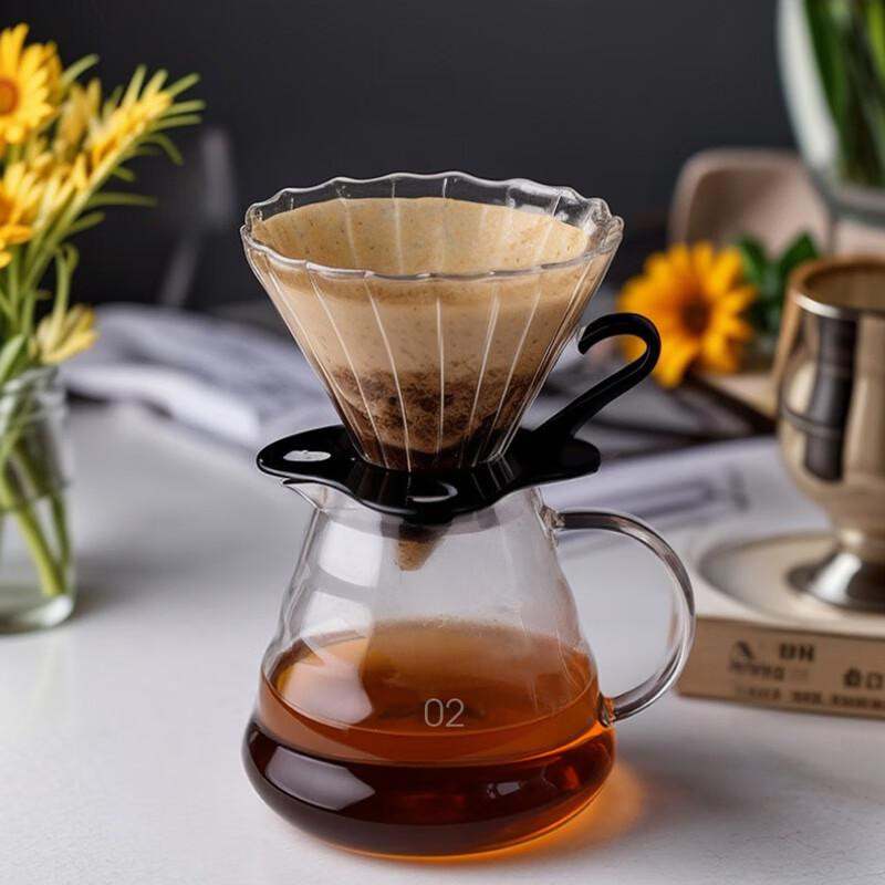 CLITON Pour-Over Kaffeefilter aus Glas mit feinem Netz in Schwarz und Transparent für 1-2 Tassen - Bild 6