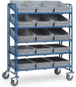 Fetra Eurokastenwagen 1399 mit Kästen in Blau, Tragkraft 250kg mit TPE-Reifen - Bild 1