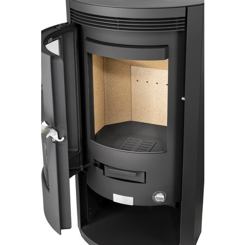 Justus Kaminofen Baltrum 2.0 in Schwarz-Beige mit Kalkstein und 5,5 kW Leistung - Bild 3