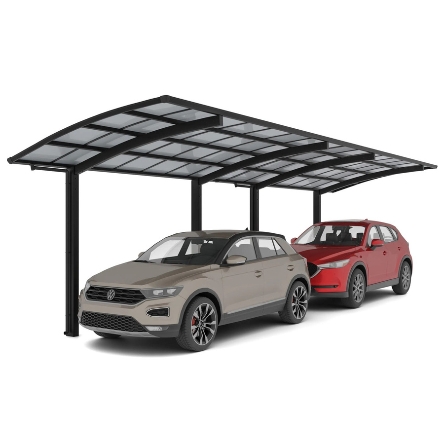 Ximax Doppelcarport Portoforte Typ 60 mit Regenrinne und Regenrohr, Schwarz, B/T: 270,4 x 982,6 cm - Bild 2