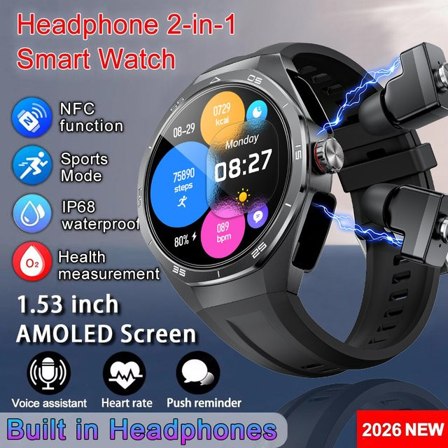 LIGE Smartwatch, Herren, Schwarz, Silikon, Bluetooth, NFC - Bild 1
