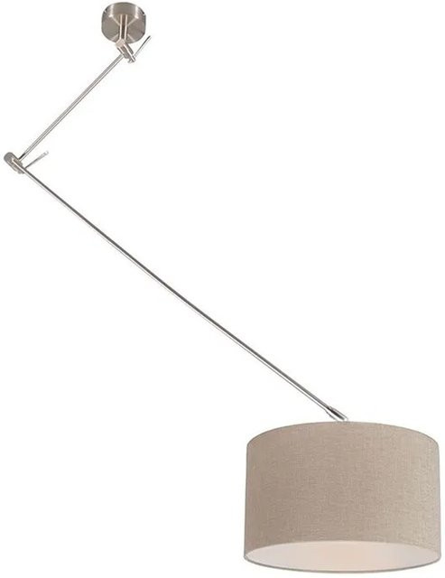 QAZQA Hängelampe Blitz I aus Stahl in Taupe und Beige, verstellbar, Durchmesser: 35 cm - Bild 1