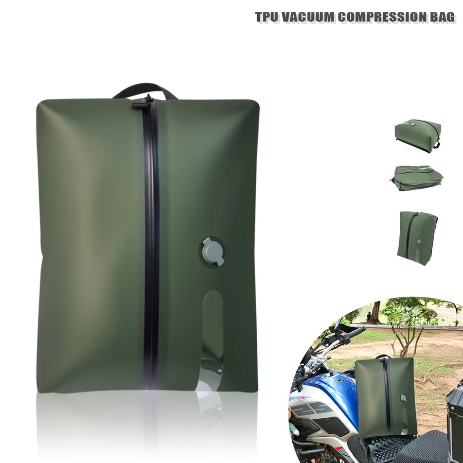 SOYAVISION Reise-Vakuumbeutel für Kleidung in Grün, wiederverwendbare platzsparende Kompressionsbeutel für Koffer und Rucksack - Bild 2