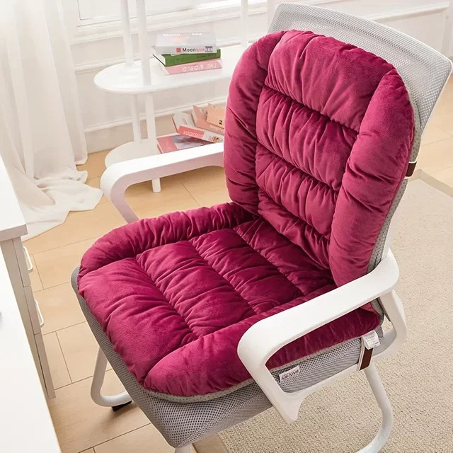 Elegante und luxuriöse Stuhlpolster mit Rückenstütze in Beige als bequeme Unterlage für Büro, Zuhause oder Wohnmobil - Bild 1