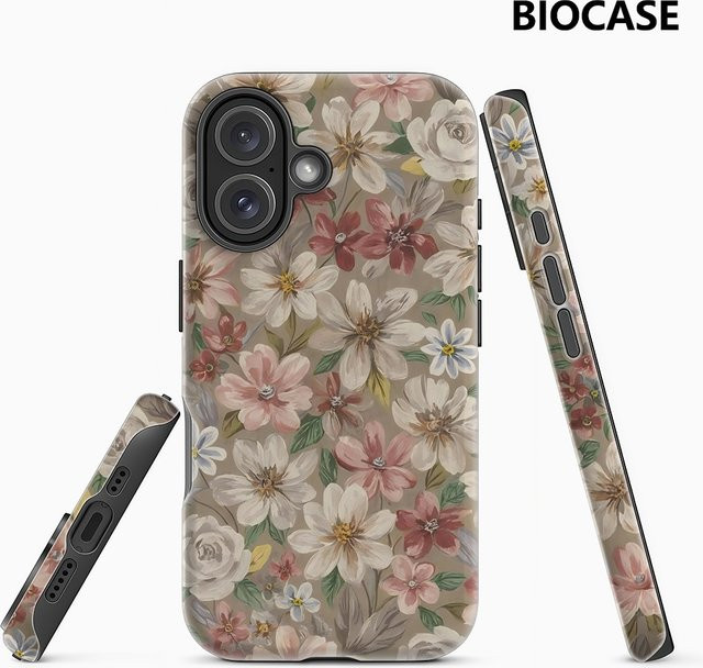 Potdemiel Magnetische Handyhülle mit Blumen-Design für iPhone 17 16 15 14 13 Pro Max Plus, Robuste Ein- und Doppelschicht-Schutzhülle, Multicolour - Bild 1