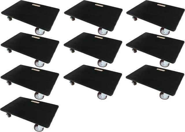 PROREGAL 10er Set Transportroller mit Gummibelag in Schwarz, H x B x T: 15 x 40 x 60 cm, Traglast 500 kg - Bild 1