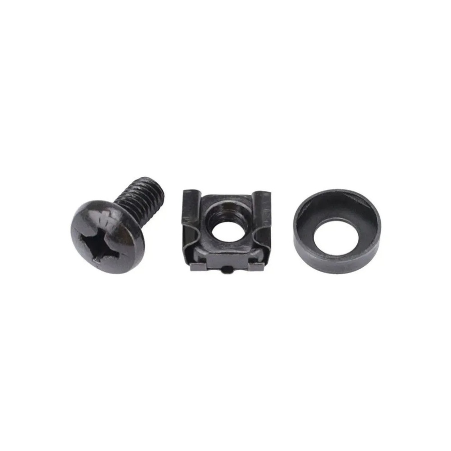 HMF 61120 Käfigmuttern für Serverschrank, 120 Stück, Schwarz - Bild 2