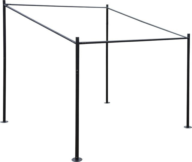 MCW Anbaupergola Pergola-Gestell A22 aus pulverbeschichtetem Stahl in Schwarz, B/T: 300 x 300 cm - Bild 1
