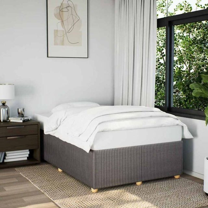 Polsterbett vidaxl aus Stoff und Kiefer Massivholz in Taupe Meliert B/T/H: 120 x 190 x 46 cm - Bild 1