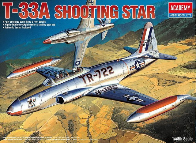 Academy Plastic Model T-33A Shootingstar, Modellbau, 1:48, Silber - Bild 1