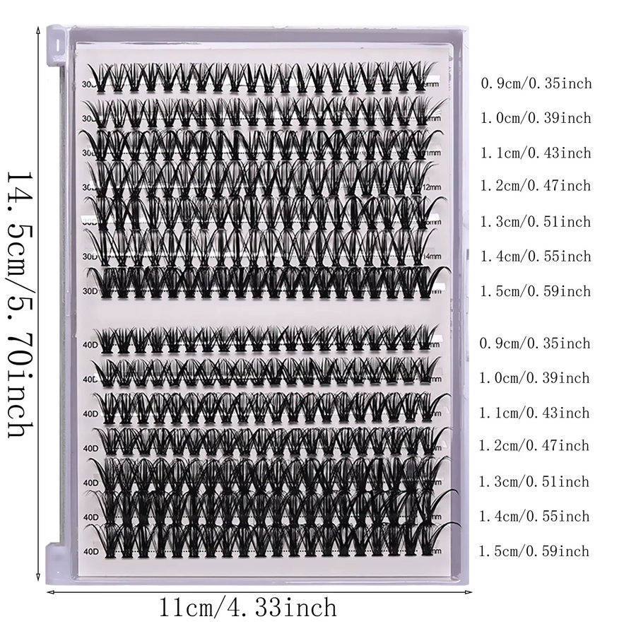 JIEFUXIN Wimpern-Verlängerungsset, 280 Stück, 9–15 mm, Unisex - Bild 4