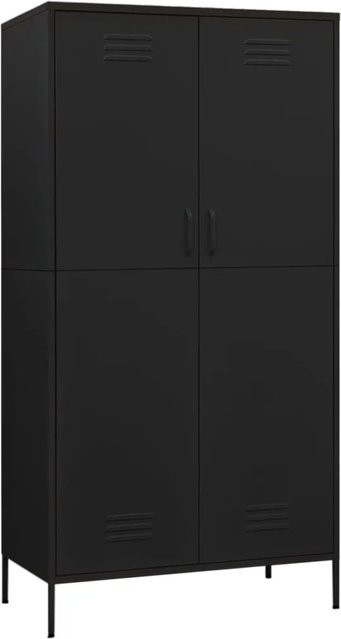 vidaXL Kleiderschrank aus Stahl in Schwarz, B/T/H: 90 x 50 x 180 cm - Bild 1