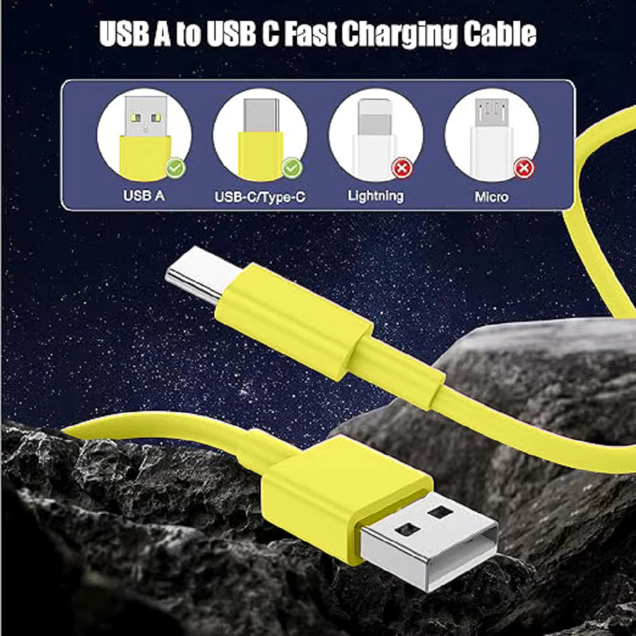 Koovesy USB-A auf Typ-C Ladekabel und Datenkabel in Gelb - Bild 1