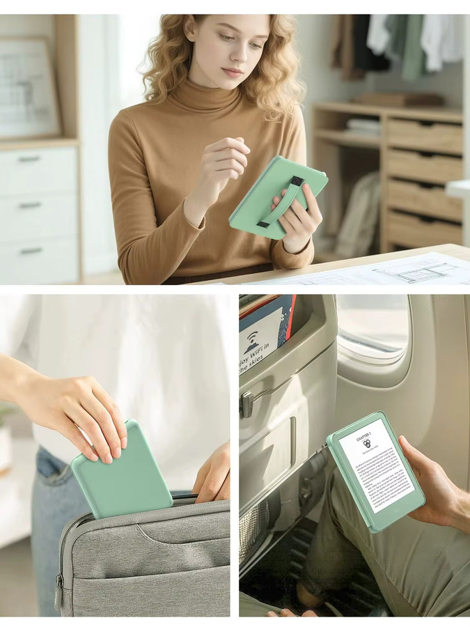 Dadanism Schutzhülle für Kindle 6 Zoll (11. Generation 2024/2022 Release) mit Handschlaufe und Auto Wake/Sleep Funktion in Grün - Bild 2