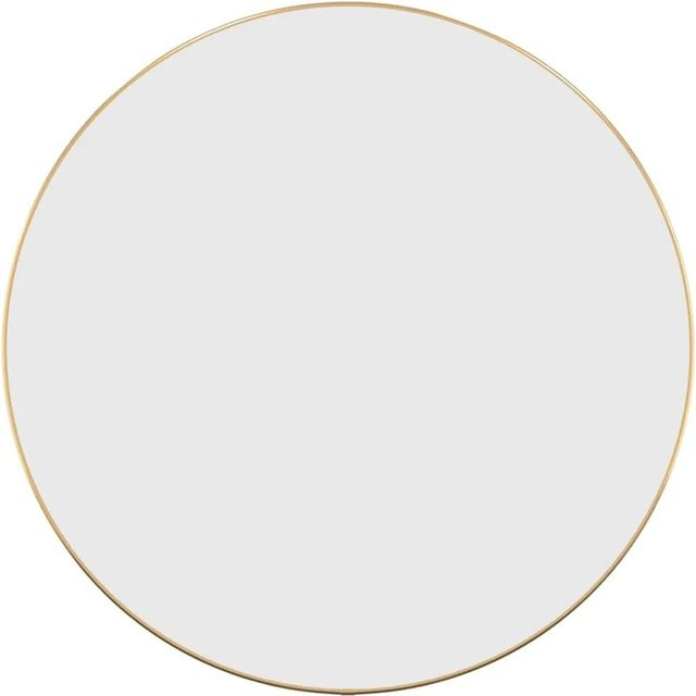 Runder Wandspiegel vidaXL in Gold mit minimalistischer Ästhetik, Durchmesser: 60 cm - Bild 1