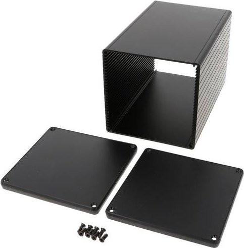 Hammond Electronics Universal-Gehäuse 1455NS1602BK aus extrudiertem Aluminium in Schwarz, B/T/H: 16,0 x 10,3 x 10,3 cm - Bild 1