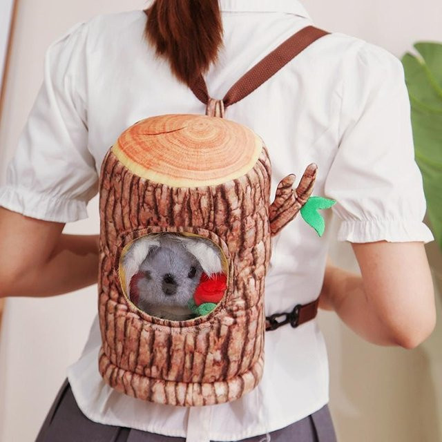GDzaccly Plüsch-Rosen-Koala-Spielzeug-Rucksack, Koala im Baumstumpf, braun - Bild 1